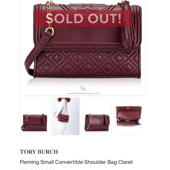 Tory Burch Fleming Garnet Convertible Shoulder Bag - Picture 7 of 16